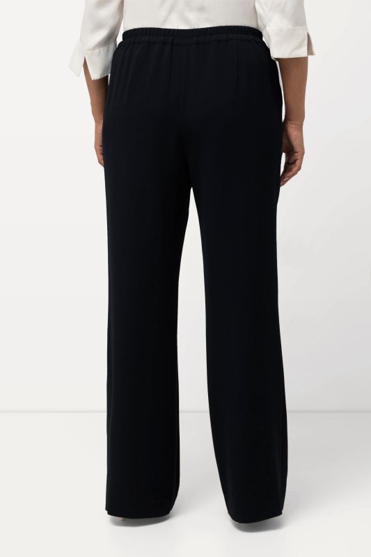 Triacetate Blend Wide Straight Leg Suit Pants