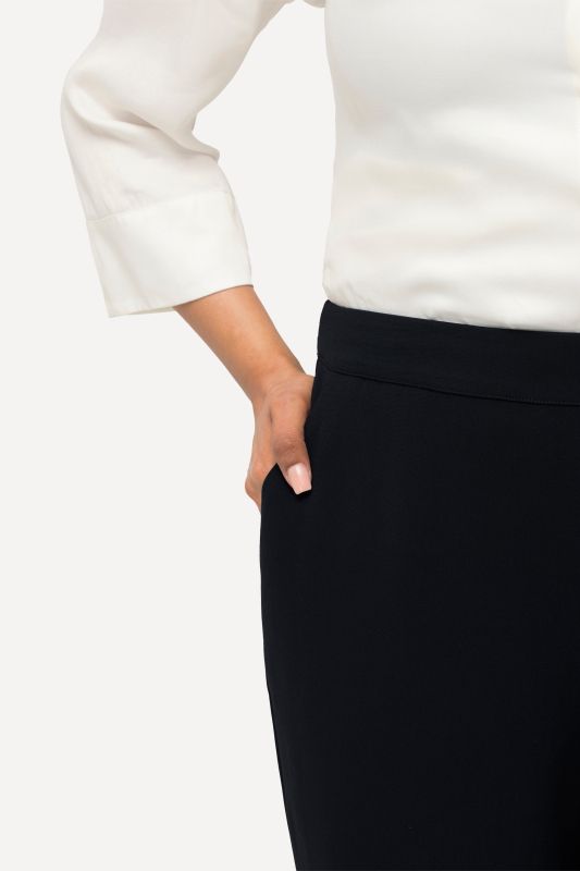 Triacetate Blend Wide Straight Leg Suit Pants