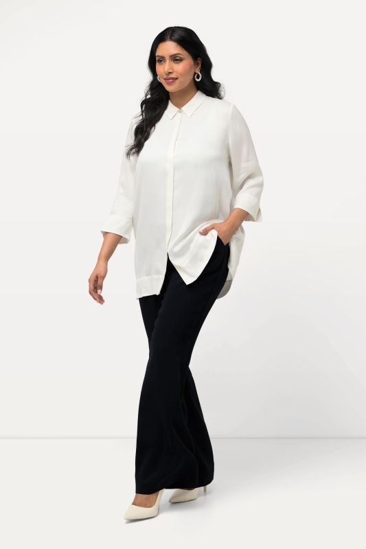 Triacetate Blend Wide Straight Leg Suit Pants