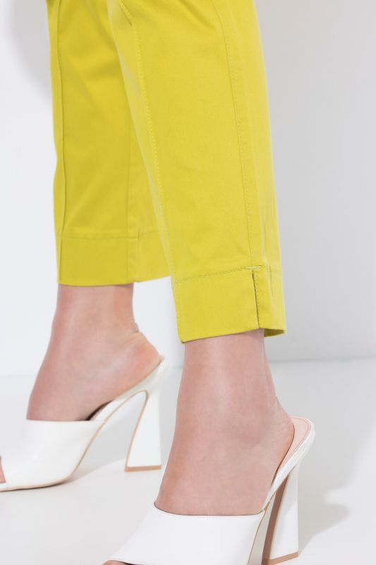 Cigarette Pintuck Elastic Waistband Pants