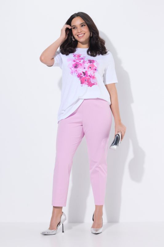 Cropped Stretch Blend Elastic Waistband Pants