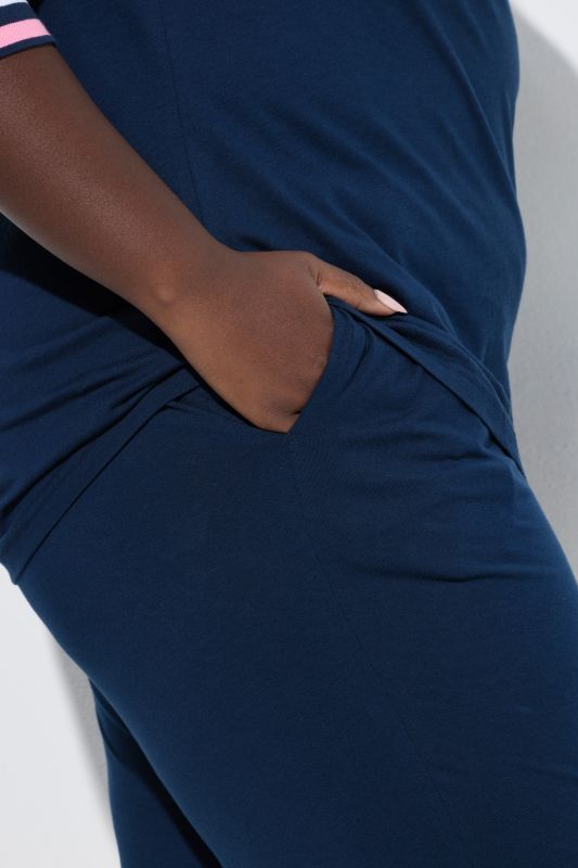 Stripe Trim 3/4 Sleeve Pajamas