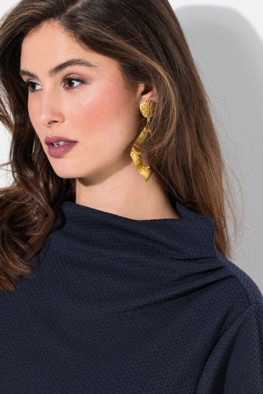 Draped Textured Sweatshirt