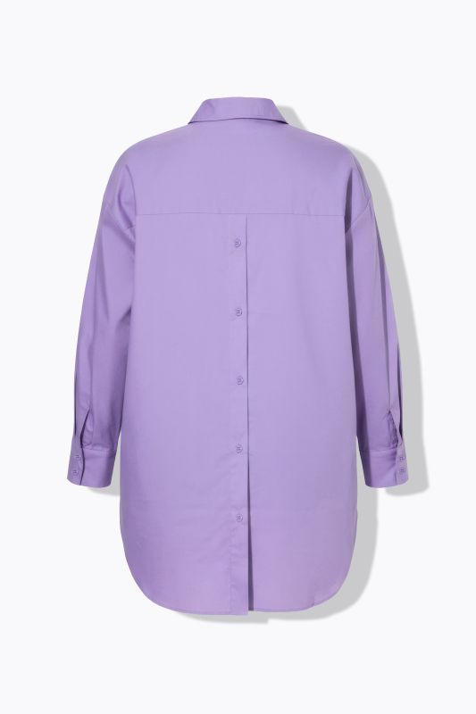 Back Button Long Sleeve Blouse