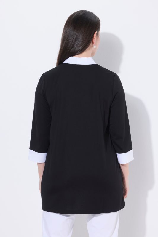 Tie-Neck 3/4 Sleeve Slinky Top
