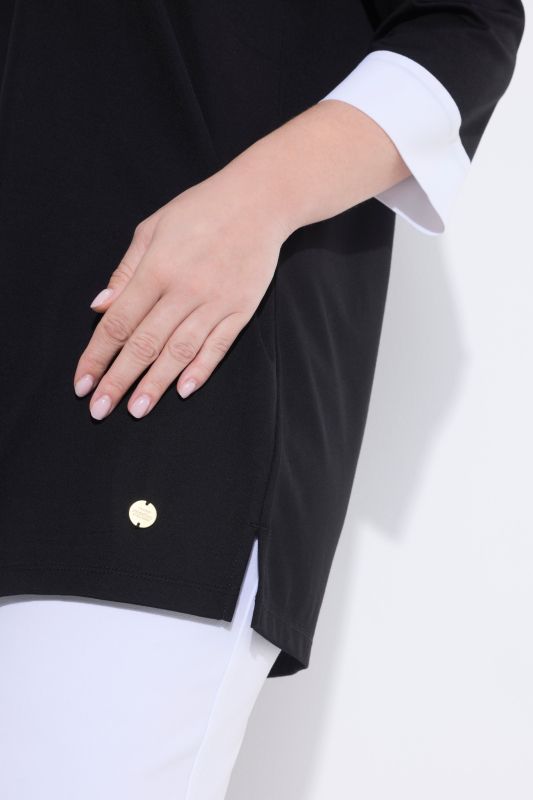 Tie-Neck 3/4 Sleeve Slinky Top