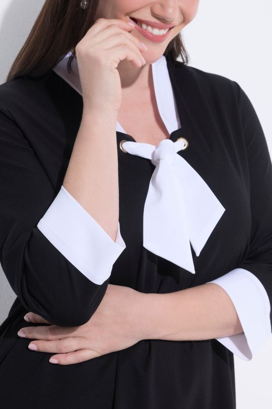 Tie-Neck 3/4 Sleeve Slinky Top