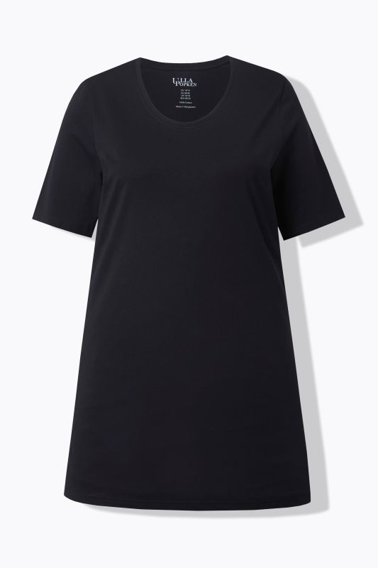 Round Neck Short Sleeve  A-Line Knit Tunic