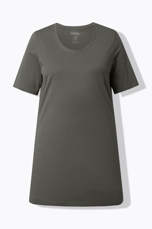 Round Neck Short Sleeve  A-Line Knit Tunic