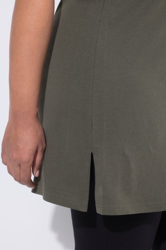 Round Neck Short Sleeve  A-Line Knit Tunic