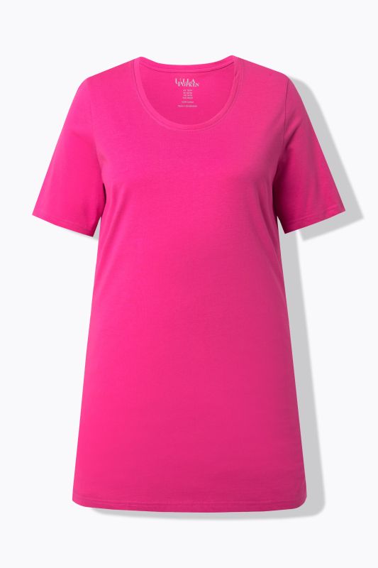 Round Neck Short Sleeve  A-Line Knit Tunic