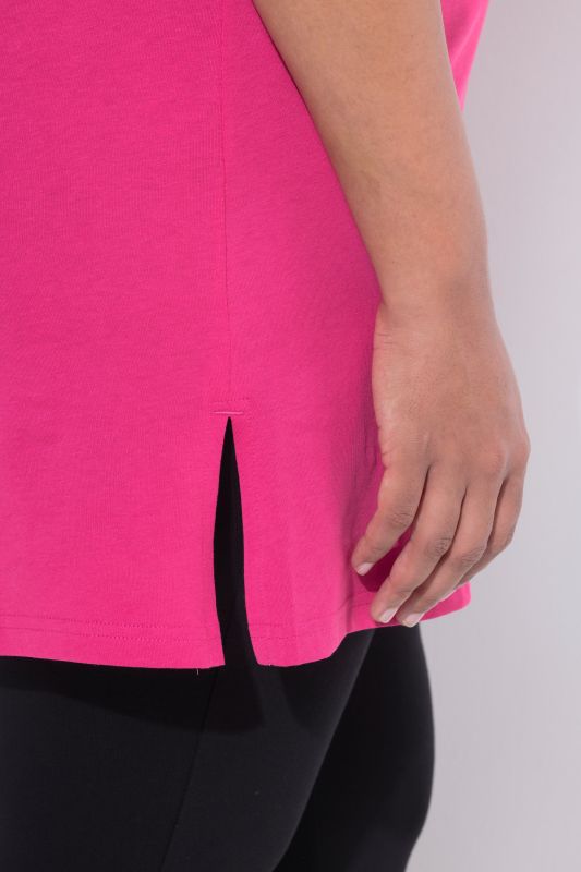 Round Neck Short Sleeve  A-Line Knit Tunic