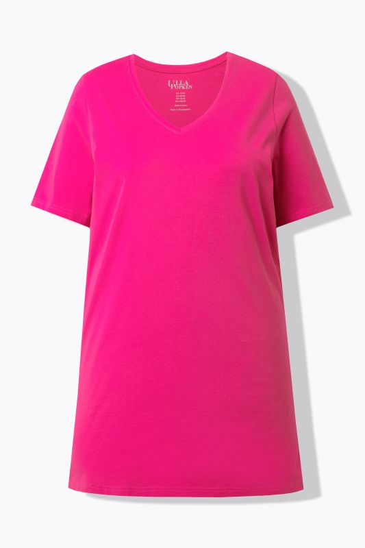 Short Sleeve V-Neck Knit Tunic