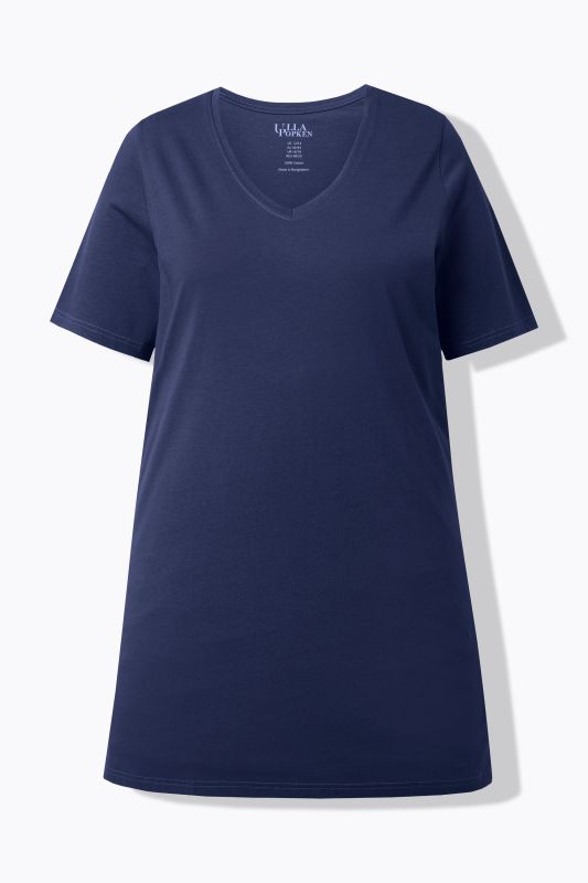 Short Sleeve V-Neck Knit Tunic