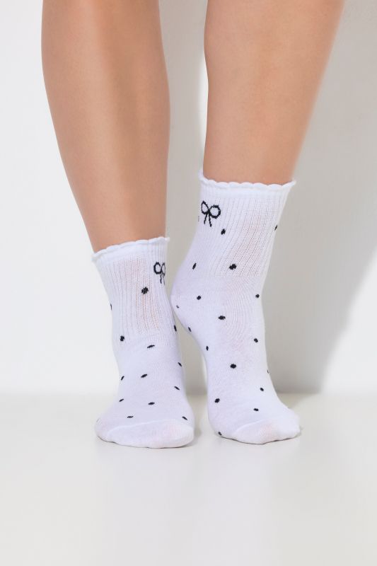 3 Pack Scalloped Polka Dot Socks