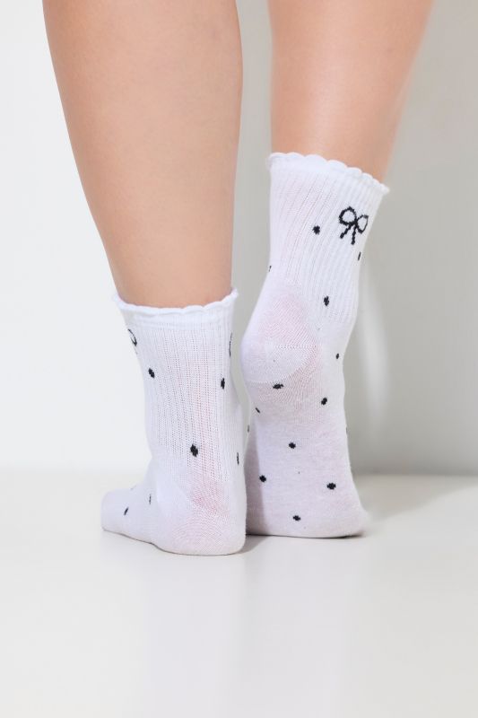 3 Pack Scalloped Polka Dot Socks