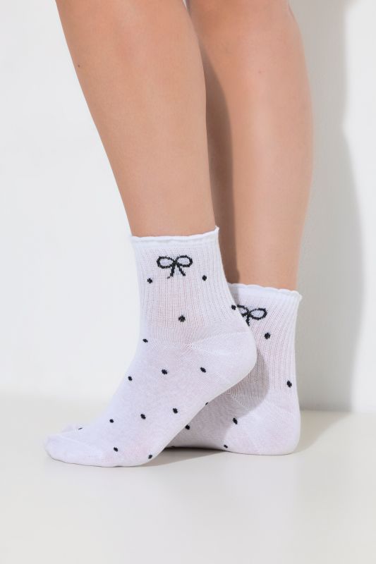 3 Pack Scalloped Polka Dot Socks