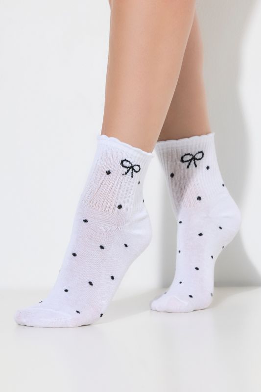 3 Pack Scalloped Polka Dot Socks