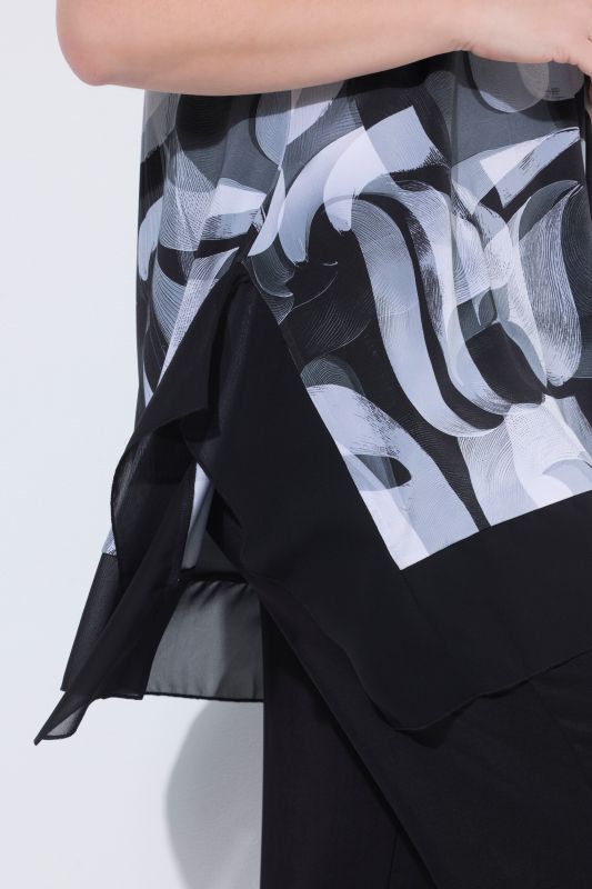 Abstract Print Stretch Knit Slinky Tunic