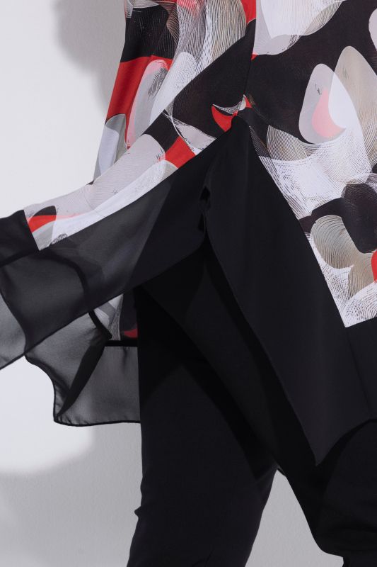 Abstract Print Stretch Knit Slinky Tunic