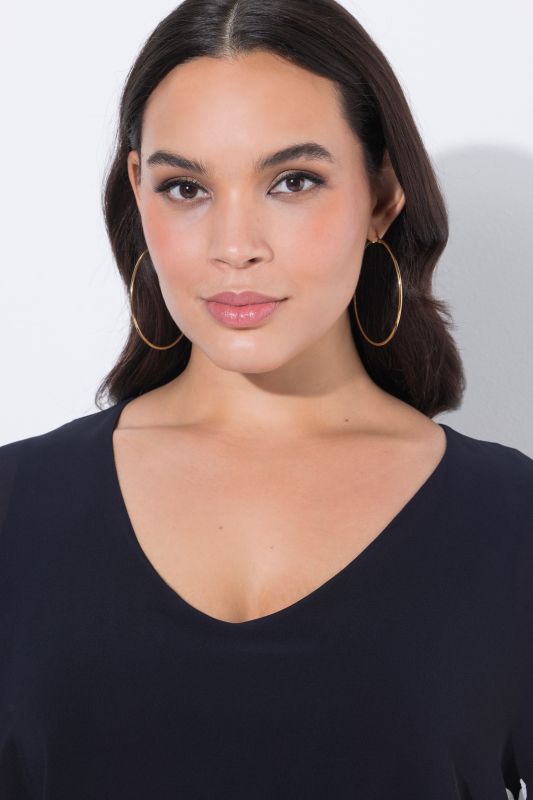 Блуза с шифон и принт на ириси