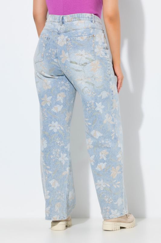 Дънки с флорален принт 