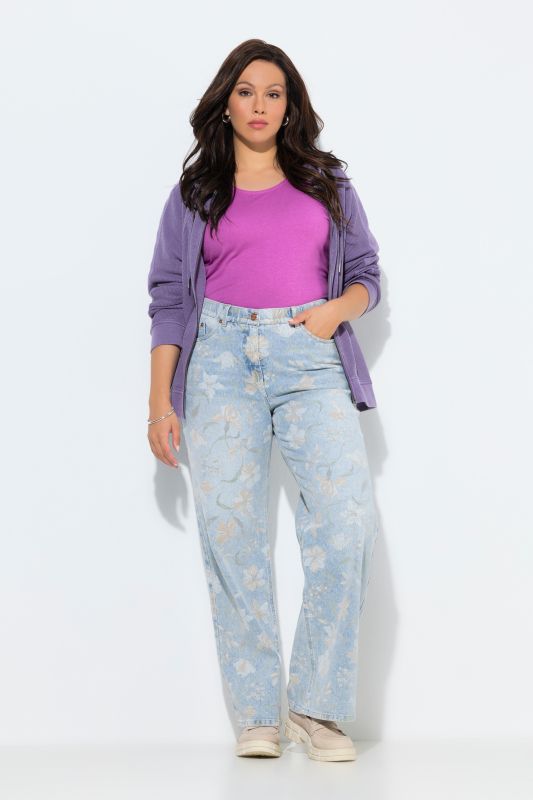 Дънки с флорален принт 