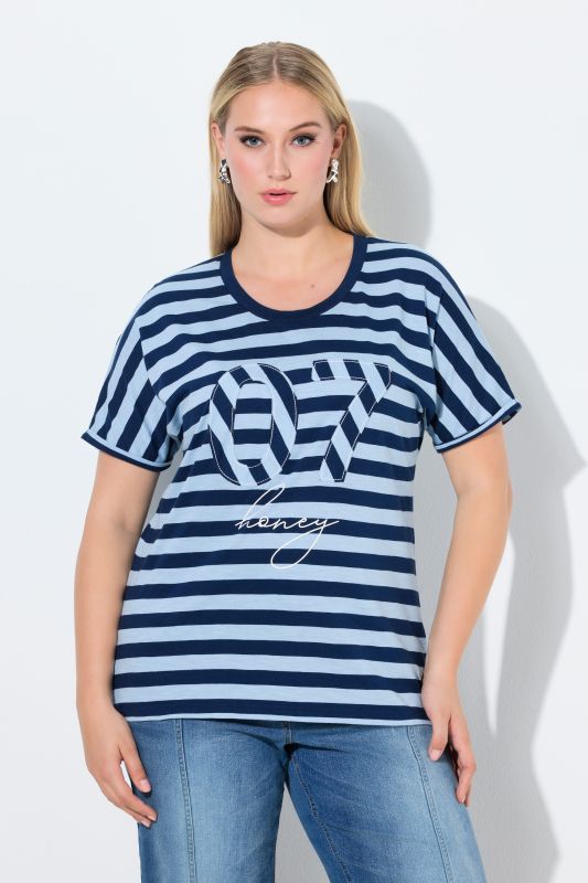 Patchwork Striped Graphic Tee