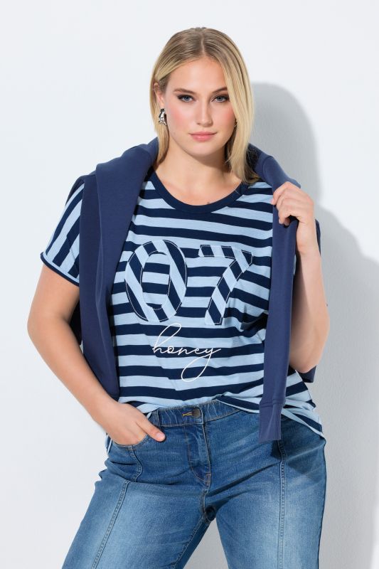 Patchwork Striped Graphic Tee