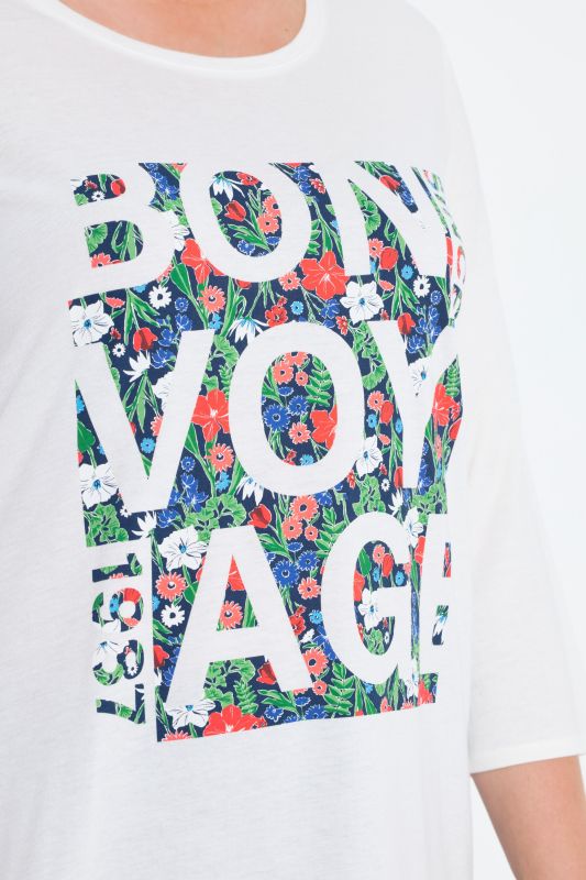 Bon Voyage Floral Lettering Tee