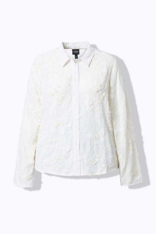 Риза с бродерия на цветя