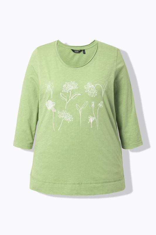 Raw-Edged Botanical Graphic Tee