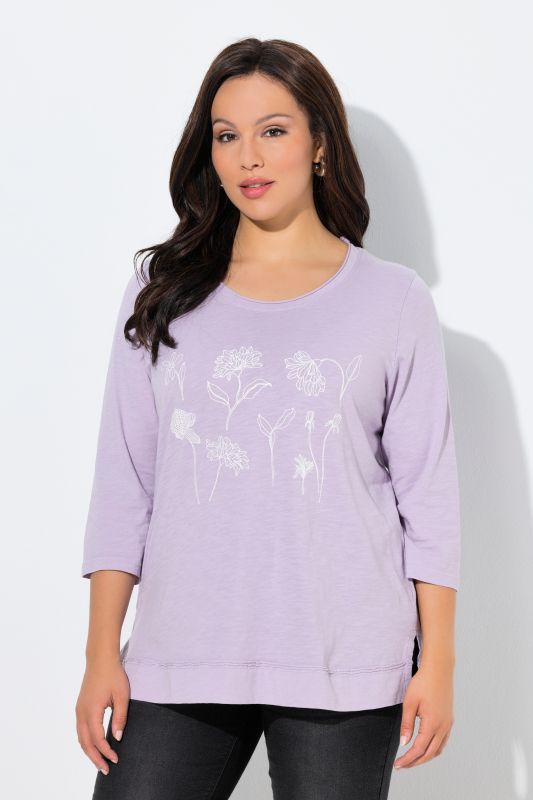 Raw-Edged Botanical Graphic Tee