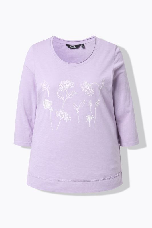 Raw-Edged Botanical Graphic Tee