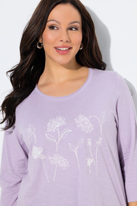 Raw-Edged Botanical Graphic Tee