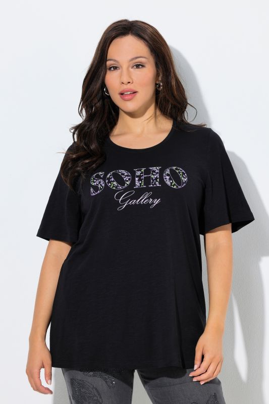 Тениска с бродерия и надпис