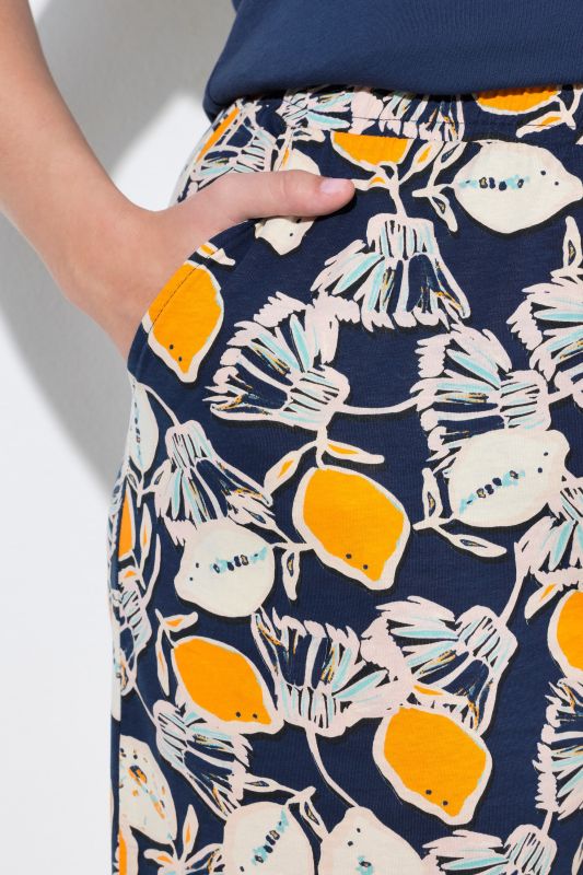 Панталон широк с принт на лимони