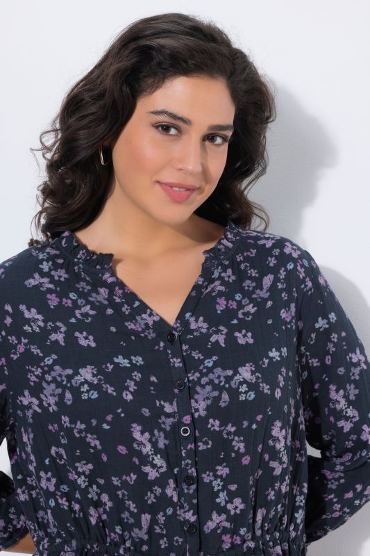 Блуза от муселин с флорален принт