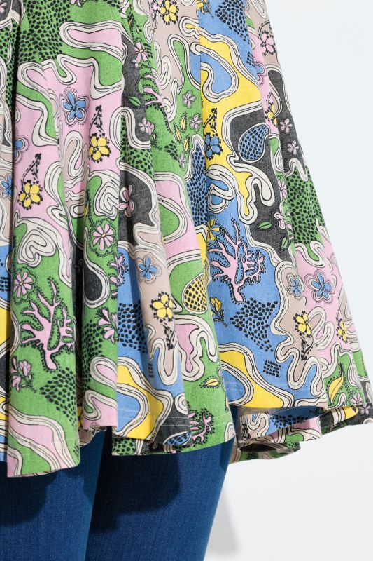 Туника с вълнообразен цветен принт