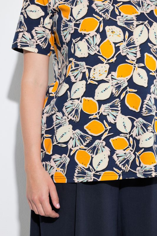 Тениска с принт на лимони