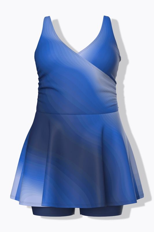 Gradient Wrap Look Swim Dress