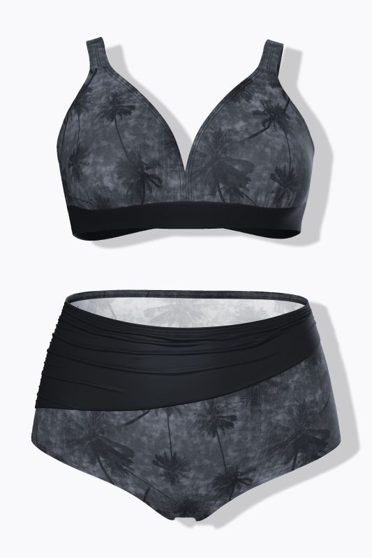 Бански от 2 части с принт на палми