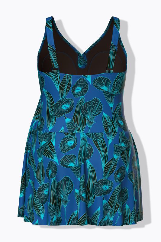 Бански тип рокля с принт на лилии