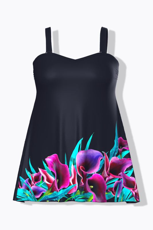 Lily Motif Swim Dress