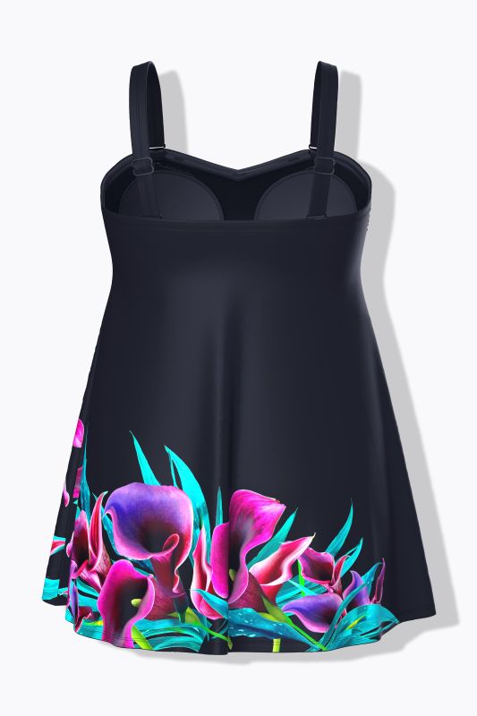 Lily Motif Swim Dress