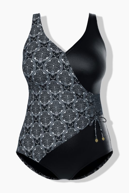 Бански с мозаечен принт