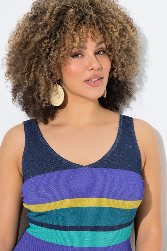 Бански с цветни бляскави райета