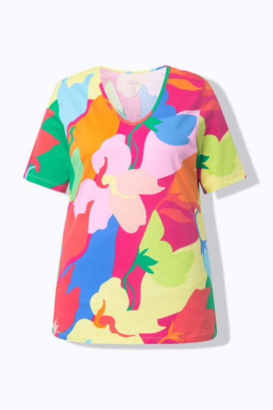 Тениска с абстрактен флорален принт