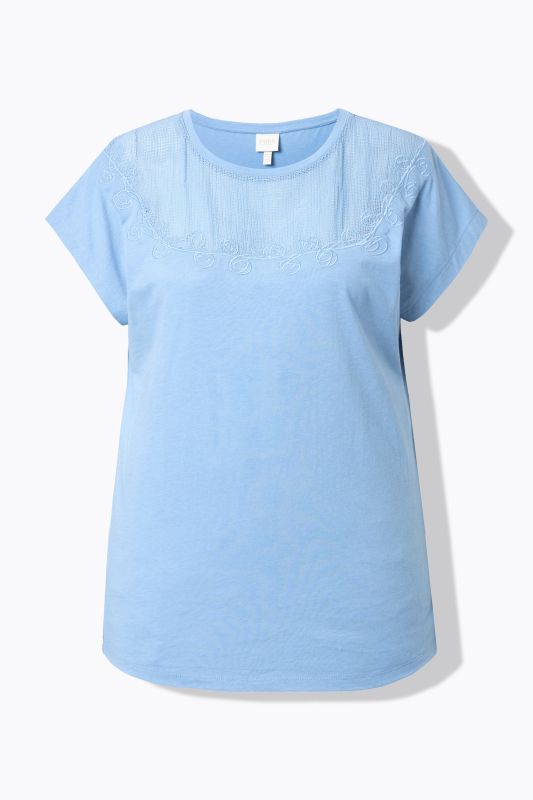 Тениска с мрежесто деколте