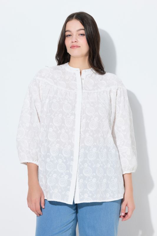 Риза с бродерия на рози